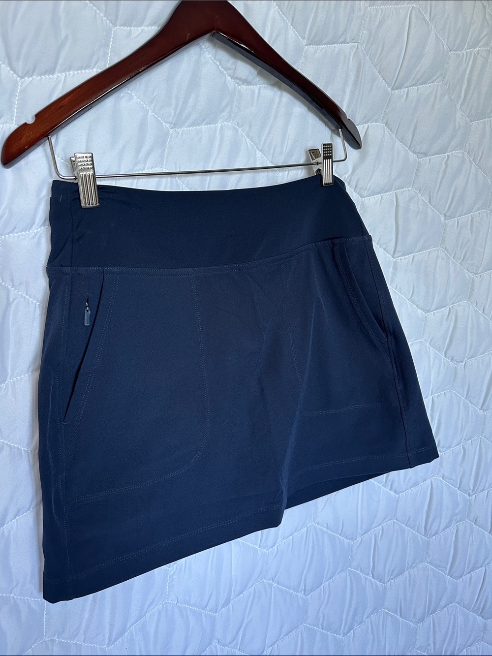 Athleta Navy Performance Golf Skort with Zip Pocket